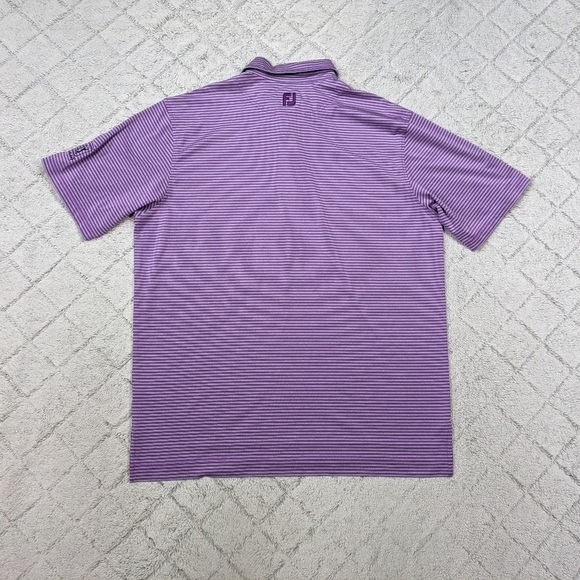 Footjoy Polo Shirt Men's XL Gray Purple Stripe Golf Performance TPC Sugarloaf  - Picture 8 of 8